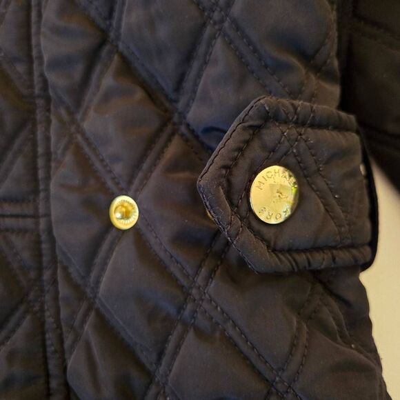 MICHAEL Michael Kors Women's Zip Front Collared Diamond Quilted Coat Large - Picture 10 of 15